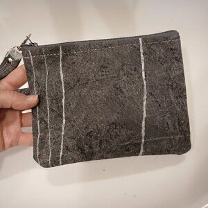 New Canvas Abstract Coin Purse Wristlet Wallet Pouch Gray Black hanging pouch